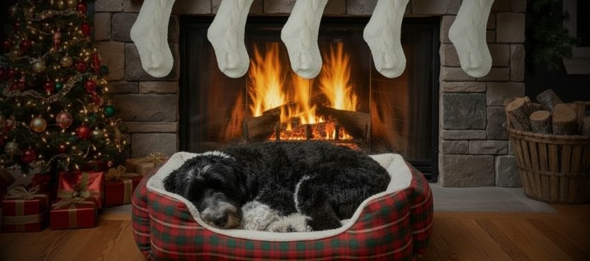 Ralph Lauren Christmas for Dogs, Cable-Knit Stockings and Plaid Dog Bed
